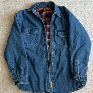 Stanley Blue Denim Jacket with Red Plaid Lining
